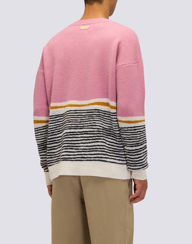 MAGLIONE UOMO A GIROCOLLO JACQUARD MOTIVO ASTRATTO