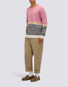 MAGLIONE UOMO A GIROCOLLO JACQUARD MOTIVO ASTRATTO