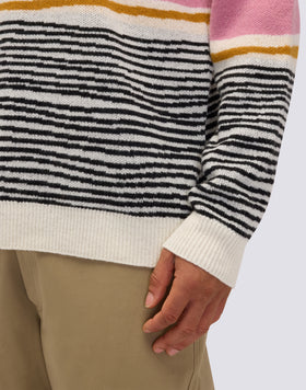 MAGLIONE UOMO A GIROCOLLO JACQUARD MOTIVO ASTRATTO