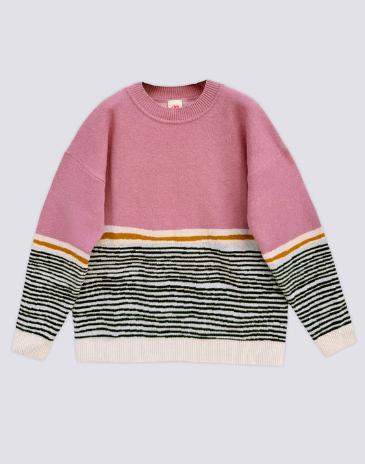 JERSEY DE CUELLO REDONDO UNISEX CON MOTIVO ASTRÁCTICO JACQUARD