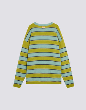 PULL COL ROND UNISEX À MOTIF MULTI-RAYURES