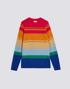 PULL COL ROND À RAYURES MULTIPLES UNISEX