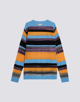 PULL COL ROND UNISEX À MOTIF MULTI-RAYURES