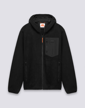 CHAQUETA HOMBRE EN POLAR CON CREMALLERA COMPLETA Y CAPUCHA