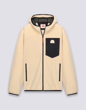 CHAQUETA HOMBRE EN POLAR CON CREMALLERA COMPLETA Y CAPUCHA