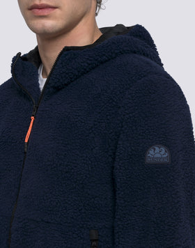 MEN'S TEDDY JACKET WITH HOOD AND ZIP