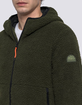 VESTE TEDDY HOMME À CAPUCHE ET ZIP