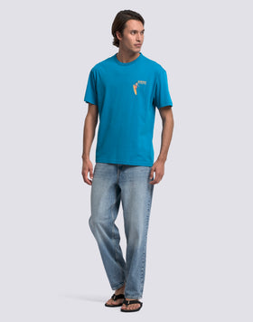CAMISETA DE CUELLO REDONDO PARA HOMBRE CON ESTAMPADO Y BORDADO
