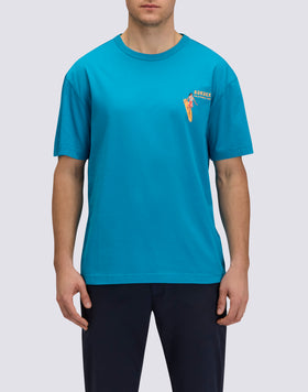 T-SHIRT HOMME À COL ROND AVEC IMPRIMÉ ET BRODERIE