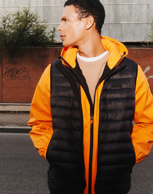 MEN'S PADDED VEST WITH STANDING COLLAR