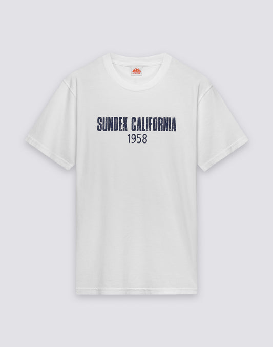 CAMISETA DE CUELLO REDONDO PARA HOMBRE CON INSCRIPCIÓN SUNDEK CALIFORNIA 1958