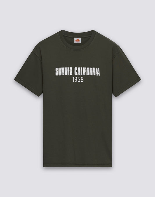 CAMISETA DE CUELLO REDONDO PARA HOMBRE CON INSCRIPCIÓN SUNDEK CALIFORNIA 1958