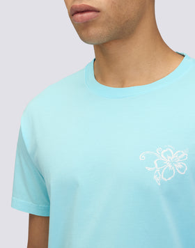 MEN'S CREW NECK T-SHIRT WITH ARCHIVED HIBISCUS PRINT