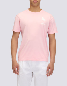 T-SHIRT UOMO A GIROCOLLO CON STAMPA PALMA