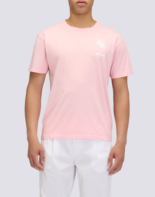 T-SHIRT UOMO A GIROCOLLO CON STAMPA PALMA