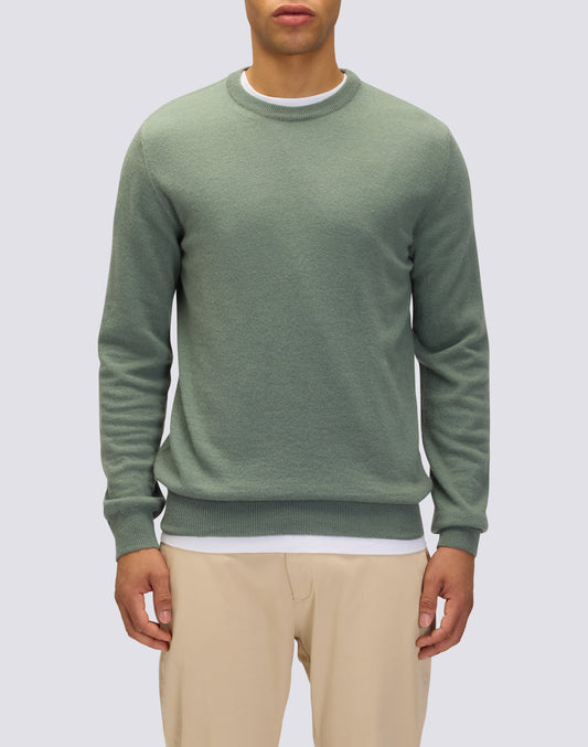 PULL COL ROND POUR HOMME EN LAINE MÉLANGÉE