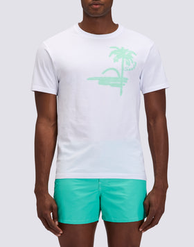 SHADED PALM MICRO-PRINT CAPSULE T-SHIRT