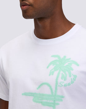 SHADED PALM MICRO-PRINT CAPSULE T-SHIRT