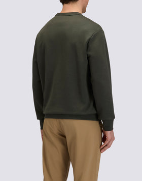 MEN'S CREW NECK SWEATSHIRT IN RECYCLED INTERLOCK COTTON