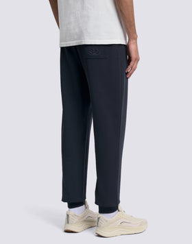 MEN'S ELASTIC WAISTED LONG TROUSERS IN RECYCLED INTERLOCK COTTON