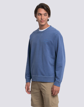 SUDADERA DE MANO CON CUELLO REDONDO Y TEÑIDA EN JUSTO