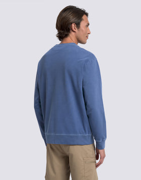 SUDADERA DE MANO CON CUELLO REDONDO Y TEÑIDA EN JUSTO