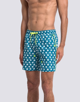 BAÑADOR DE LONGITUD MEDIA CON CINTURA ELÁSTICA Y ESTAMPADO UPSIDE DOWN EN POLIÉSTER RECICLADO REPREVE®