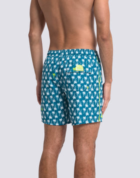 BAÑADOR DE LONGITUD MEDIA CON CINTURA ELÁSTICA Y ESTAMPADO UPSIDE DOWN EN POLIÉSTER RECICLADO REPREVE®