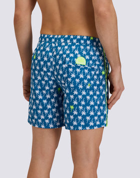 BAÑADOR DE LONGITUD MEDIA CON CINTURA ELÁSTICA Y ESTAMPADO UPSIDE DOWN EN POLIÉSTER RECICLADO REPREVE®