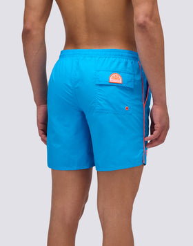 MID-LENGTH SWIM SHORTS WITH AN ELASTICATED WAISTBAND