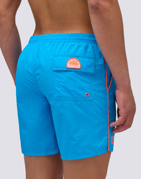 MID-LENGTH SWIM SHORTS WITH AN ELASTICATED WAISTBAND