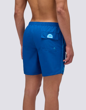 MID-LENGTH SWIM SHORTS WITH AN ELASTICATED WAISTBAND