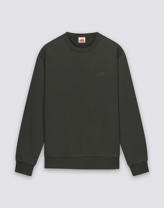 MEN'S UNBRUSHED CREW NECK SWEATSHIRT WITH EMBROIDERED LOGO
