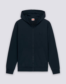 SUDADERA DE HOMBRE DE ALGODÓN DESLARA CON CREMALLERA COMPLETA Y CAPUCHA