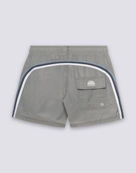 SHORT SWIMSHORTS WITH ELASTICATED WAIST AND CRINKLED