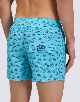COSTUME DA BAGNO CORTO VITA ELASTICATA REPREVE® CON STAMPA GREETINGS FROM MEXICO
