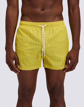 BAÑADOR CORTO CON CINTURA ELÁSTICA DE POLIÉSTER RECICLADO REPREVE® CON ESTAMPADO FRUIT FIESTA