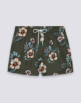 BAÑADOR CORTO CON CINTURA ELÁSTICA DE POLIÉSTER RECICLADO REPREVE® CON ESTAMPADO GRAPHIC FLOWER