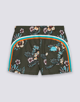 BAÑADOR CORTO CON CINTURA ELÁSTICA DE POLIÉSTER RECICLADO REPREVE® CON ESTAMPADO GRAPHIC FLOWER