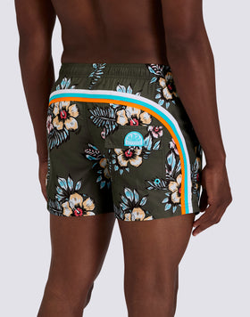 BAÑADOR CORTO CON CINTURA ELÁSTICA DE POLIÉSTER RECICLADO REPREVE® CON ESTAMPADO GRAPHIC FLOWER