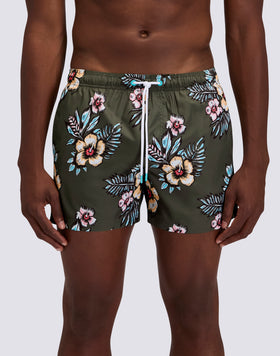 BAÑADOR CORTO CON CINTURA ELÁSTICA DE POLIÉSTER RECICLADO REPREVE® CON ESTAMPADO GRAPHIC FLOWER