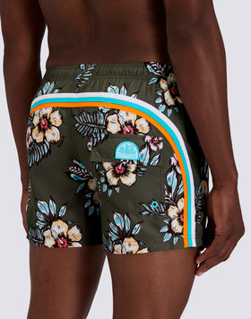 BAÑADOR CORTO CON CINTURA ELÁSTICA DE POLIÉSTER RECICLADO REPREVE® CON ESTAMPADO GRAPHIC FLOWER
