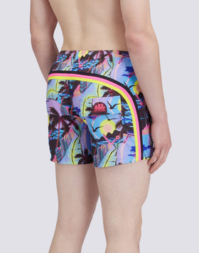 COSTUME DA BAGNO CORTO VITA ELASTICATA POLIESTERE RICICLATO REPREVE® CON STAMPA HAWAIIAN POP
