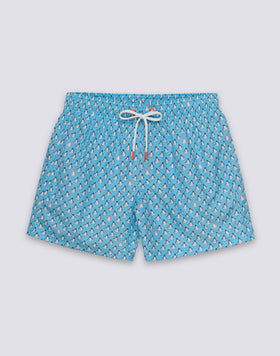 MAILLOT DE BAIN COURT À TAILLE ÉLASTIQUÉE REPREVE® AVEC IMPRESSION GREETINGS FROM MEXICO