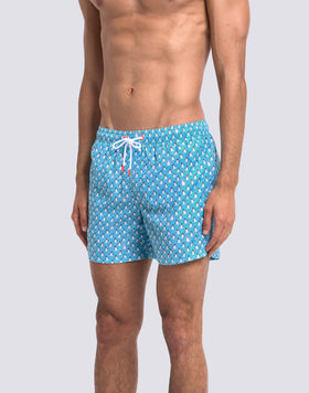 MAILLOT DE BAIN COURT À TAILLE ÉLASTIQUÉE REPREVE® AVEC IMPRESSION GREETINGS FROM MEXICO
