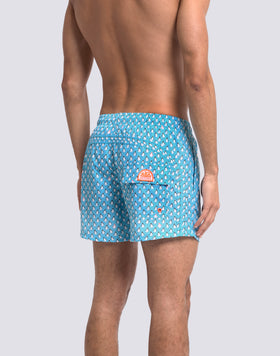 MAILLOT DE BAIN COURT À TAILLE ÉLASTIQUÉE REPREVE® AVEC IMPRESSION GREETINGS FROM MEXICO