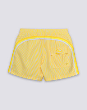 SHORT-LENGTH SWIMWEAR WITH ELASTICATED WAIST REPREVE® RECYCLED POLYESTER WITH JUICY STRIPE PRINT AND FRUIT EMBROIDERY