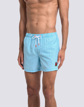 SHORT-LENGTH SWIMWEAR WITH ELASTICATED WAIST REPREVE® RECYCLED POLYESTER WITH JUICY STRIPE PRINT AND FRUIT EMBROIDERY