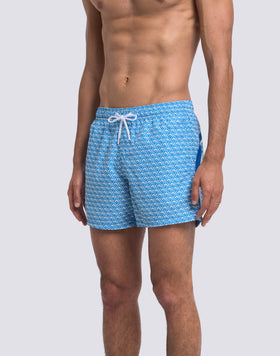 MAILLOT DE BAIN COURT À TAILLE ÉLASTIQUE EN POLYESTER RECYCLÉ REPREVE® AVEC IMPRIMÉ MAIOLICA SUNSET