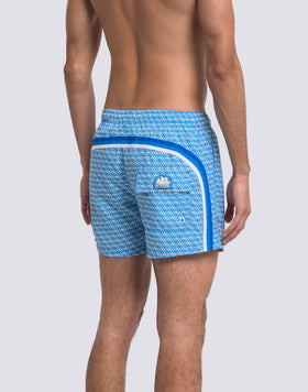 MAILLOT DE BAIN COURT À TAILLE ÉLASTIQUE EN POLYESTER RECYCLÉ REPREVE® AVEC IMPRIMÉ MAIOLICA SUNSET